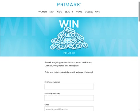 Preview £100 Primark Voucher Every Month, For A Year