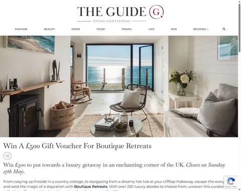Preview £500 Gift Voucher For Boutique Retreats Getaway