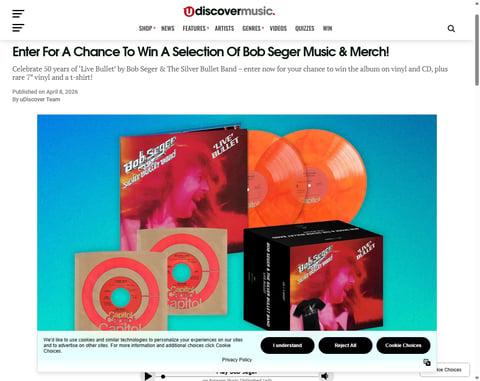 Preview Bob Seger Music And Merchandise