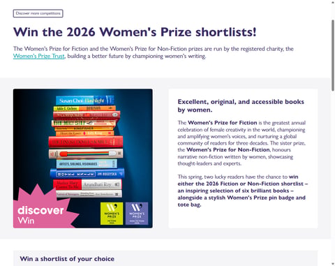 Preview The 2026 Women's Prize Shortlists