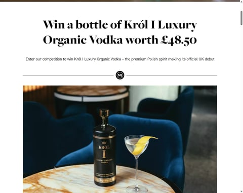 Preview Bottle Of Król I Luxury Organic Vodka