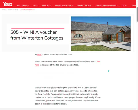 Preview £250 Winterton Cottages Voucher
