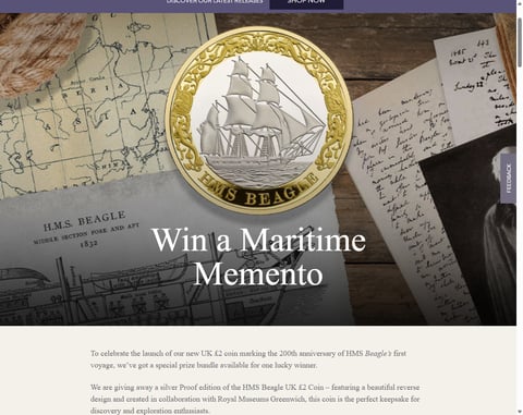 Preview Silver Proof Edition Of The HMS Beagle