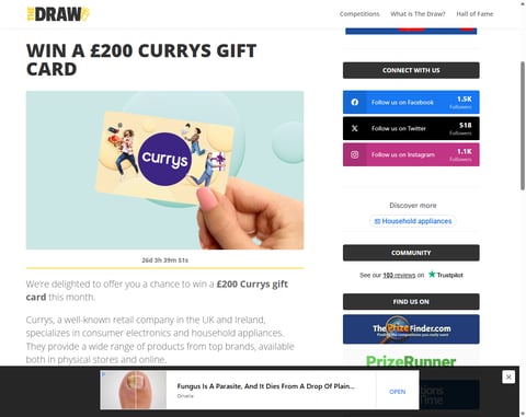 Preview £200 Currys Gift Card