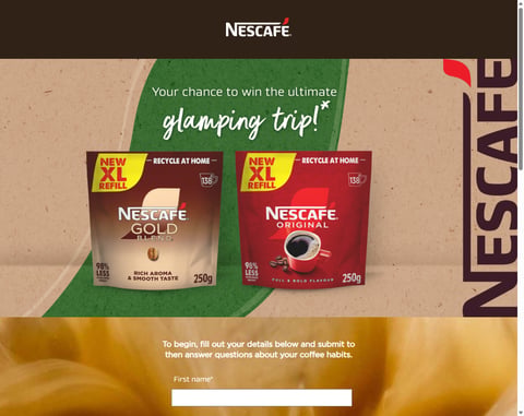 Preview £500 Glamping Getaway & Nescafé Gold Blend