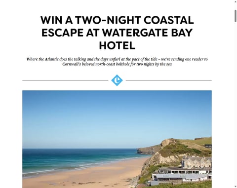 Preview 2-Nights B&B At Watergate Bay Hotel, Cornwall