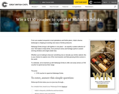 Preview £150 To Spend At Maharaja Drinks