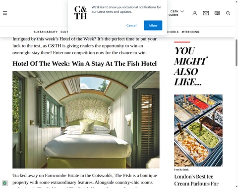 Preview 1-Night At The Fish Hotel, Cotswolds