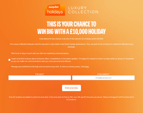 Preview £10,000 Easyjet Vouchers
