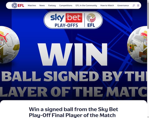 Preview Ball Signed By EFL Playoffs Players Of The Match