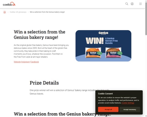 Preview Gluten Free Selection From The Genius Bakery Range