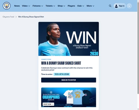 Preview Bunny Shaw Signed Man City Shirt