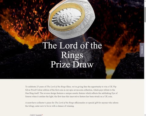 Preview Silver Proof Colour Edition Lord Of The Rings 50P Coin