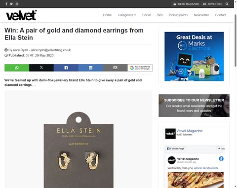 Preview Gold-Plated Diamond Earrings By Ella Stein