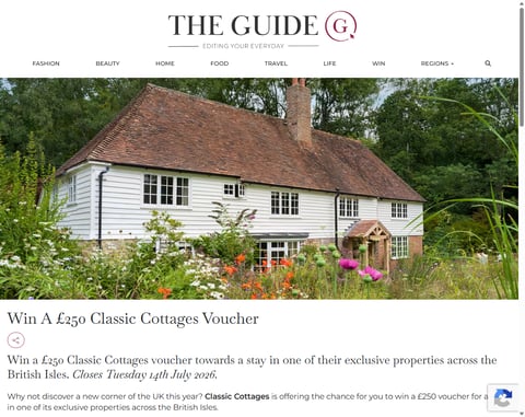 Preview £250 Classic Cottages Voucher