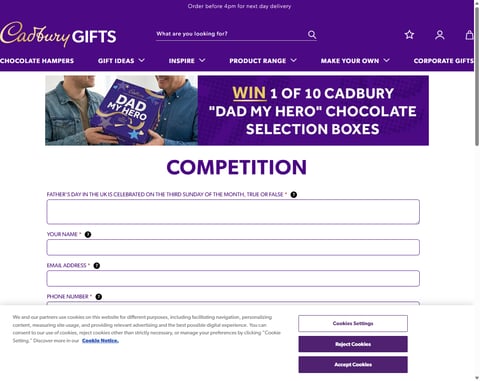 Preview Cadbury "Dad My Hero" Chocolate Selection Box