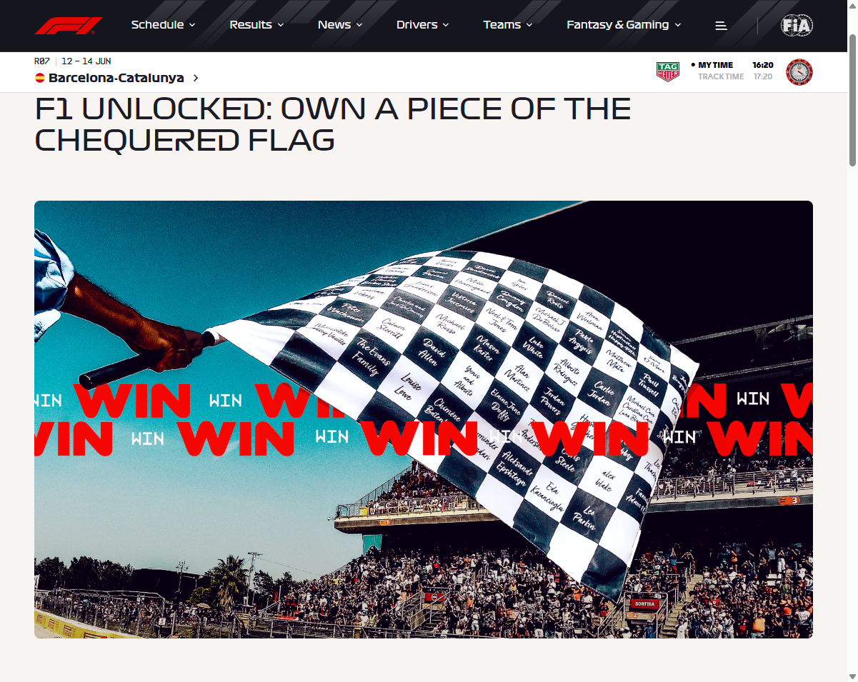 Preview Your Name On A Square Of The Chequered Flag At The F1 Belgian Grand Prix