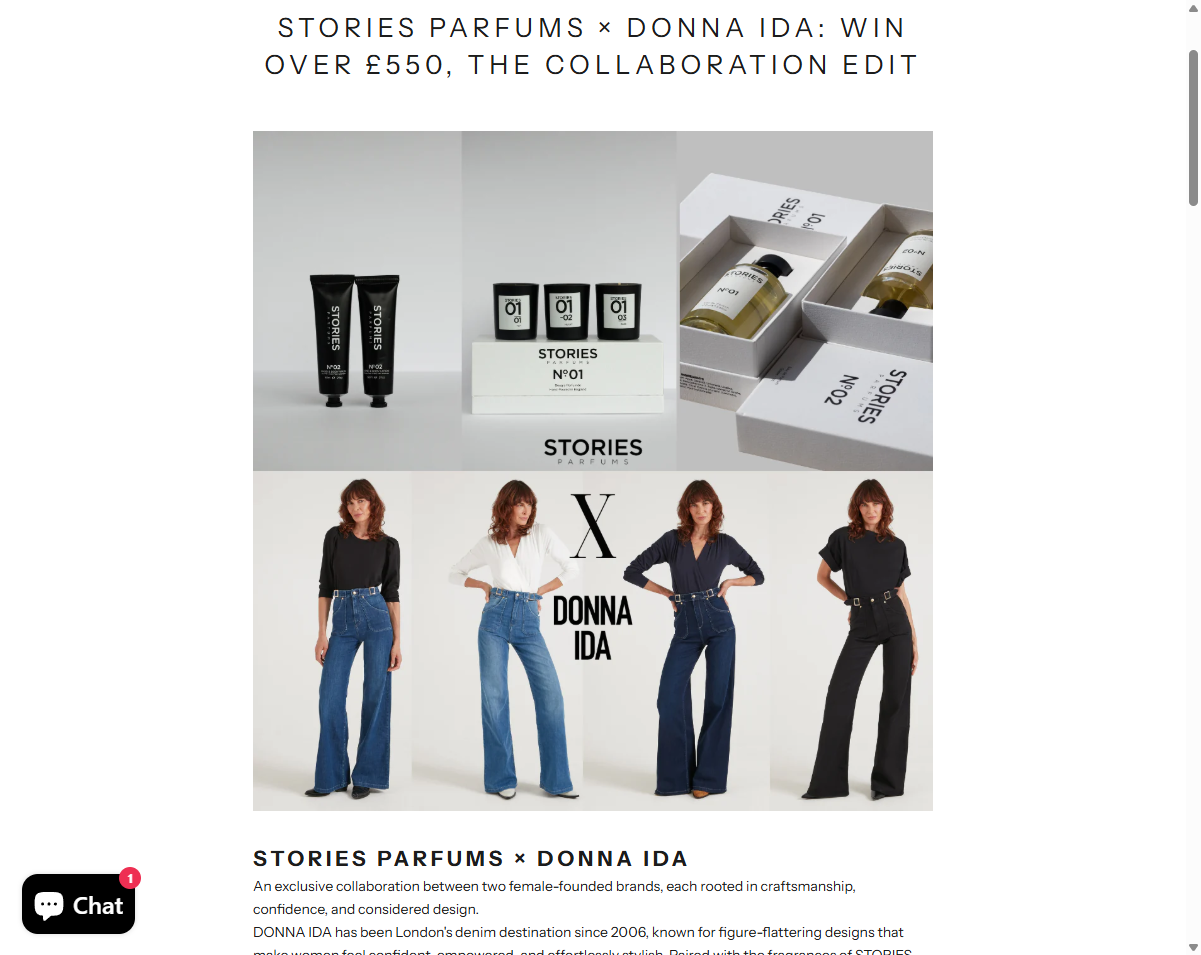 Preview Donna Ida Denim Jeans and £300 Stories Parfums Bundle
