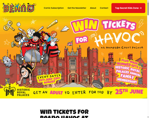 Preview Tickets To Beano Havoc At Hampton Court Palace