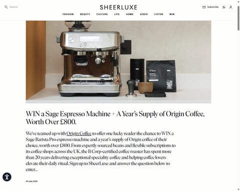 Preview Sage Barista Pro Espresso Machine Year Supply Of Origin Coffee