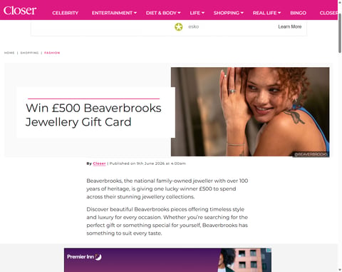 Preview £500 Beaverbrooks Jewellery Gift Card