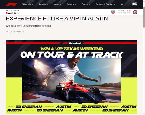 Preview Vip Texas Formula 1 Weekend
