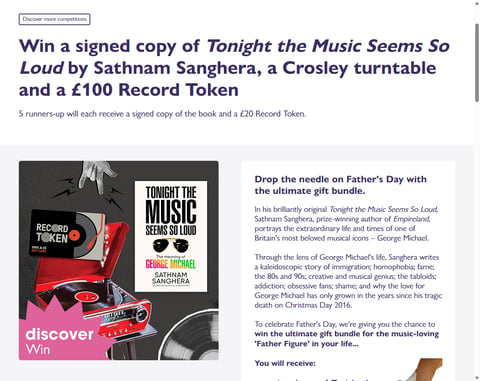Preview Signed Copy Of Tonight The Music Seems So Loud, Crosley Turntable & £100 Record Token