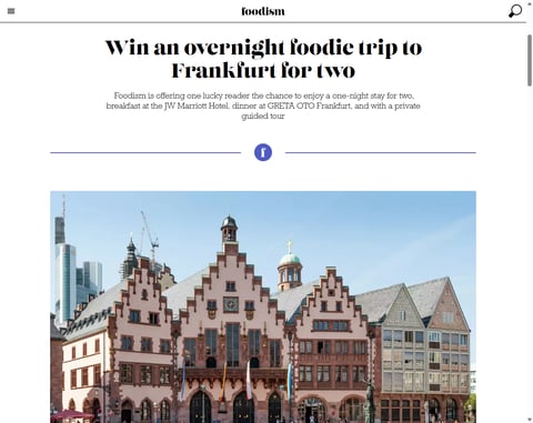 Preview 1-Night Foodie Stay In Frankfurt