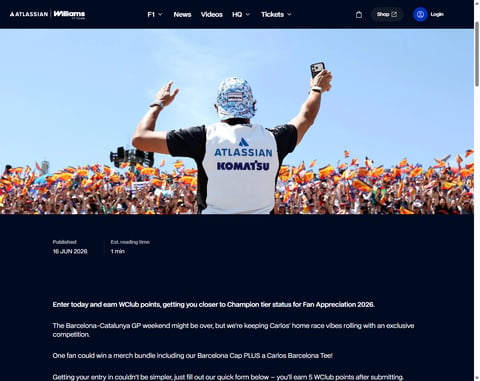 Preview Williams F1 Team Barcelona Merch Bundle