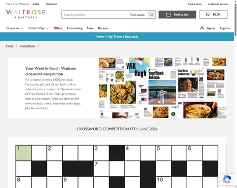 Preview £100 Waitrose Gift Card