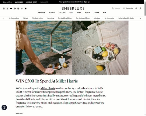 Preview £500 Miller Harris Vouchers
