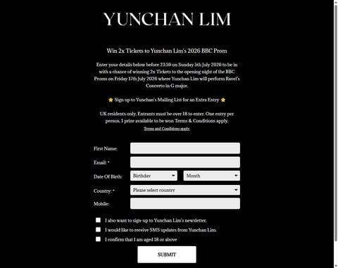 Preview Tickets To Yunchan Lim's 2026 BBC Prom