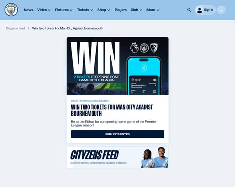 Preview Tickets For Man City vs Bournemouth