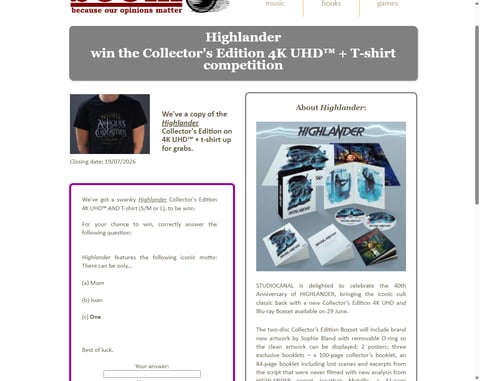 Preview Highlander Collector's Edition