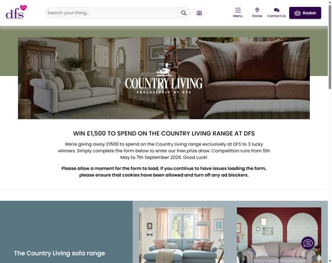 Preview £1500 DFS Country Living Vouchers