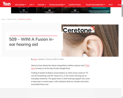 Preview Fusion In-Ear Hearing Aid