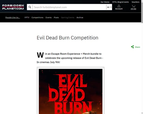 Preview Escape Room Experience & Evil Dead Burn Merch Bundle