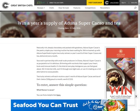 Preview One-Year's Supply Of Aduna Super Cacao And Tea