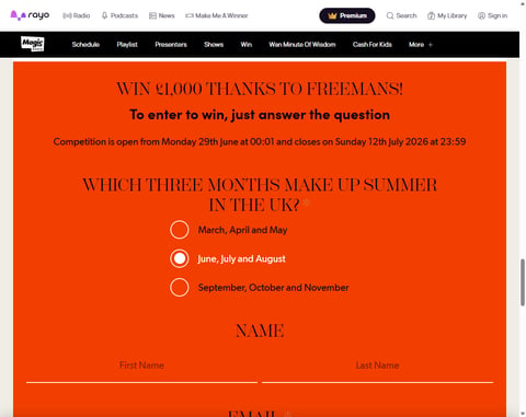 Preview £1,000 Cash