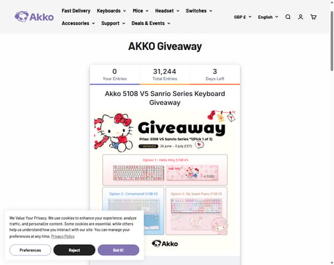 Preview Akko 5108 V5 Sanrio Series Keyboard