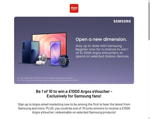 Preview £1,000 Samsung Vouchers
