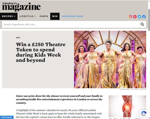 Preview £250 Theatre Tokens Gift Card