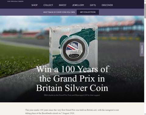 Preview 100 Years Of The Grand Prix In Britain 2026 50P Coin