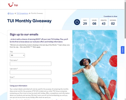 Preview £500 Tui Holiday Credit