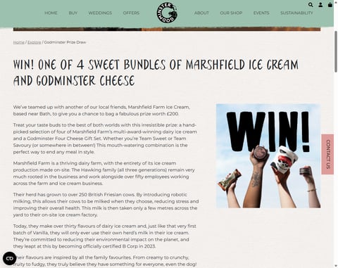 Preview Sweet Bundle Of Marshfield Ice Cream And Godminster Cheese