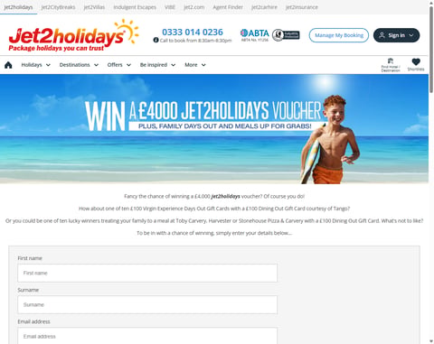 Preview £4,000 Jet2holidays Voucher
