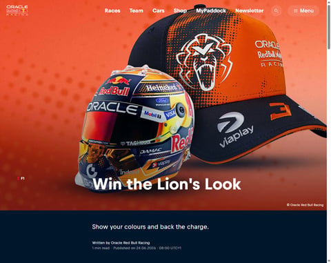 Preview Max Verstappen Orange Lion Cap & Mini Helmet