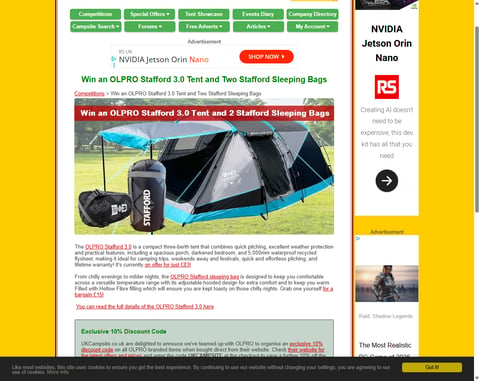 Preview Olpro Stafford 3.0 Tent and 2 Stafford Sleeping Bags