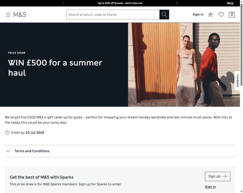 Preview £500 M&S E-Gift Cards