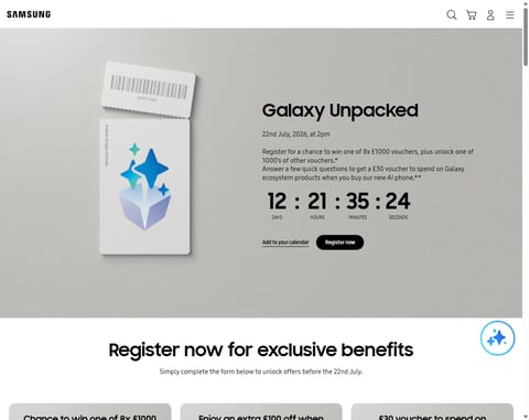 Preview £1,000 Samsung Vouchers
